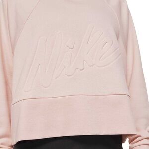 Nike Dri-fit Get Fit Lux Crew Logo Pink Crop Pullover Sweatshirt Womens Medium